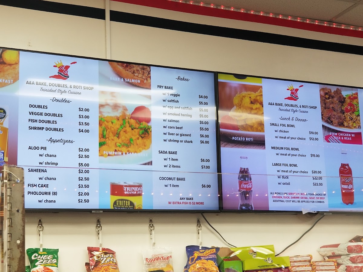A&A Bake Doubles and Roti Menu - Image 4