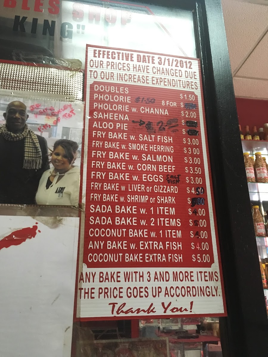 A&A Bake Doubles and Roti Menu - Image 6